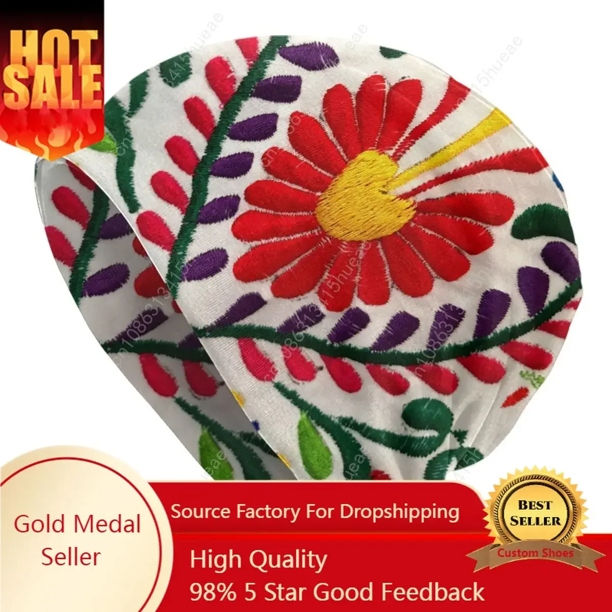 Mexican Flowers Art Beanies Caps For Men Women Unisex Trend Winter Warm Knitting Hat Adult Textile Embroidery Bonnet Hats