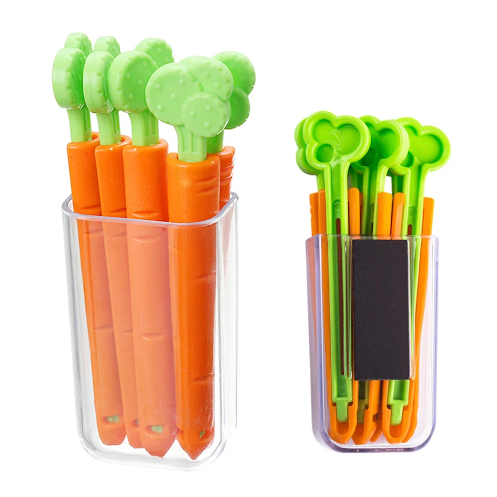 5PCS Sealing Clip Food Bag Closure Tongs Carrot Cartoon Shape Moisture-Proof Radish Seal Clamp Fresh Keeping Clip Kitchen Tools