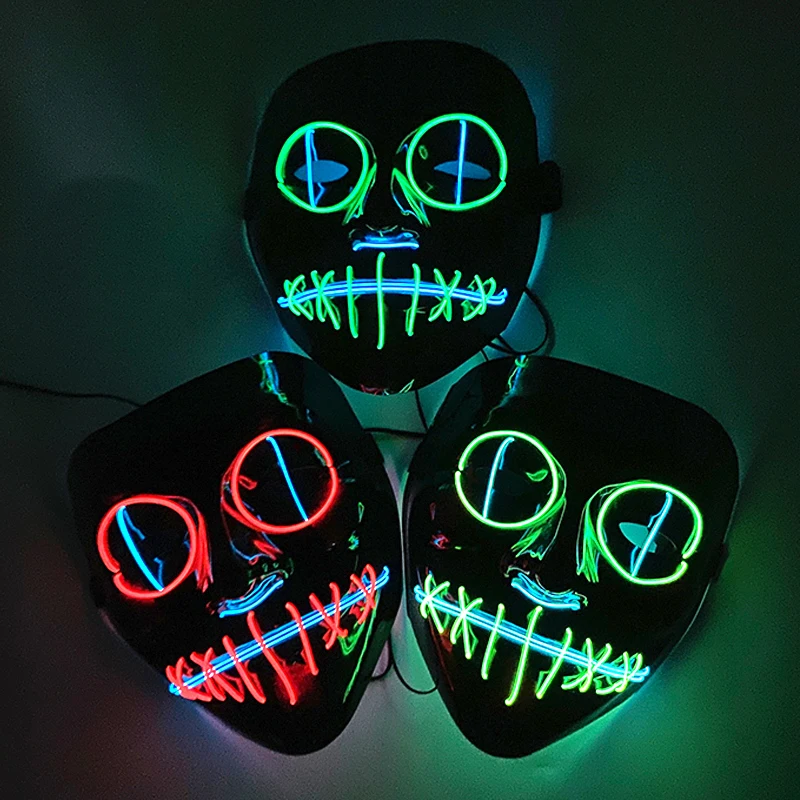 New Style Halloween LED Mask Cosplay Snake Eyes  Headgear Full Face Mask Flashing For Halloween