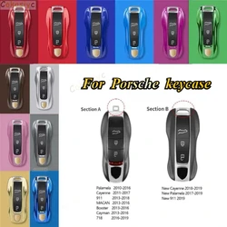 The key protection case is suitable for Porsche Panamera Macan 718 Taycan 911 Cayman Boxster 9A971 solid ABS car key decoration.