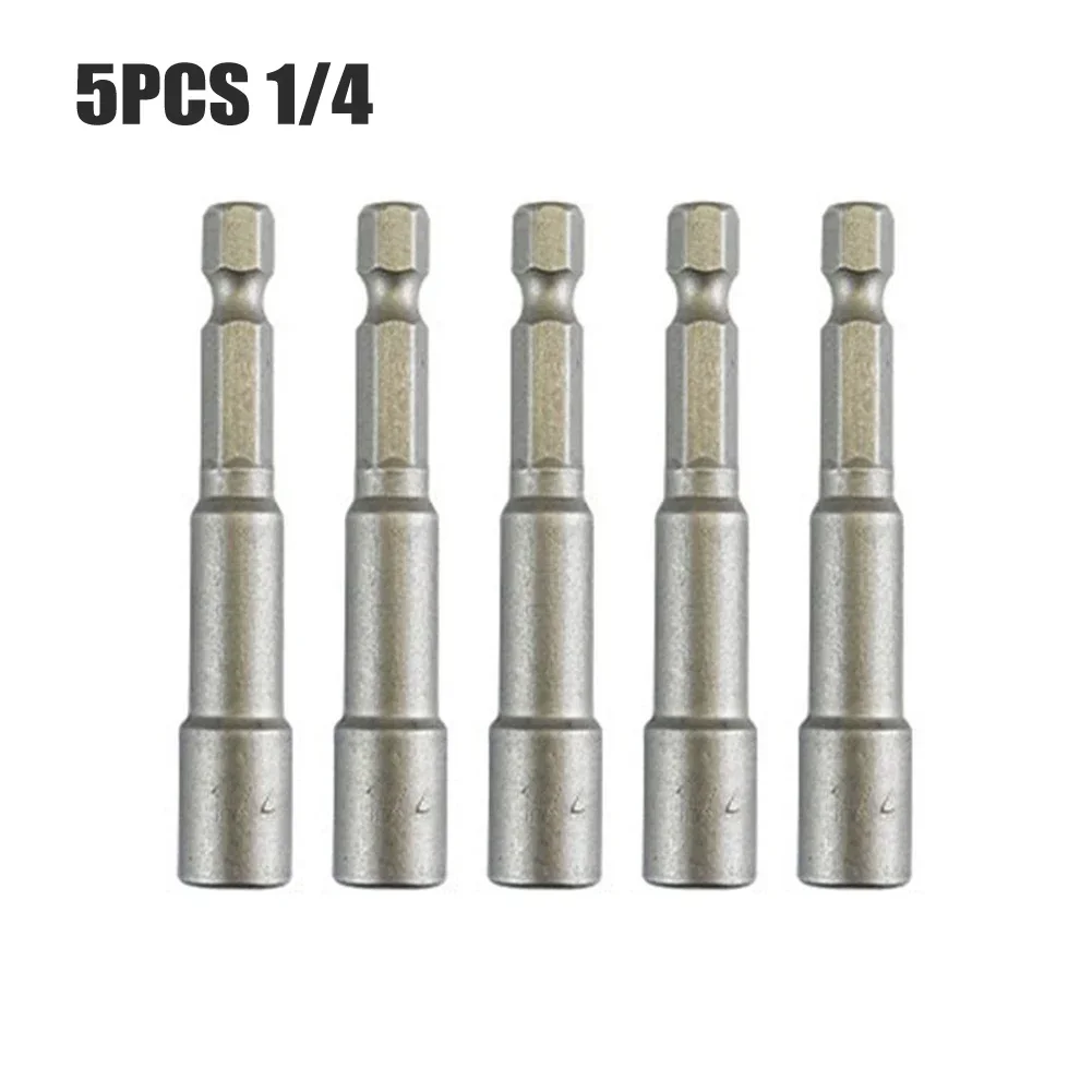 5pcs Impact Socket Magnetic Nut Screwdrive Power Drill Bit Set Adapter Bolt Drivers Repairing Tool 1/4\