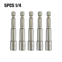 5pcs Impact Socket Magnetic Nut Screwdrive Power Drill Bit Set Adapter Bolt Drivers Repairing Tool 1/4