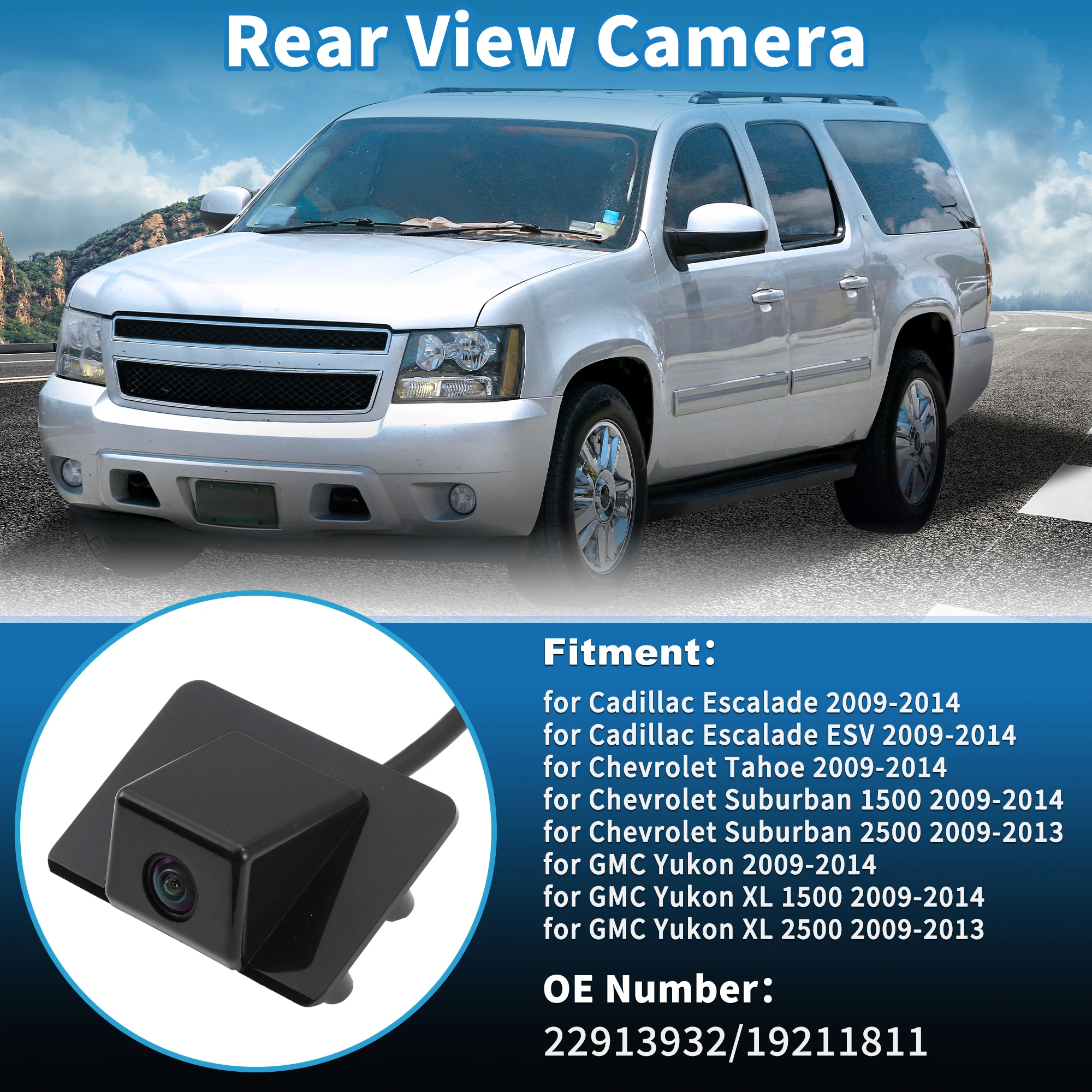 

UXCELL Rear View Camera for Chevy Tahoe Suburban 1500 2500 for GMC Yukon XL 2009-2014