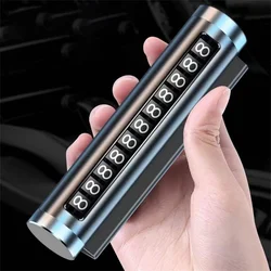Universal Car Temporary Parking Card Metal Rotate Number Plate Alloy Move The Car Phone Plate Park Stop Stickers Car Accessories