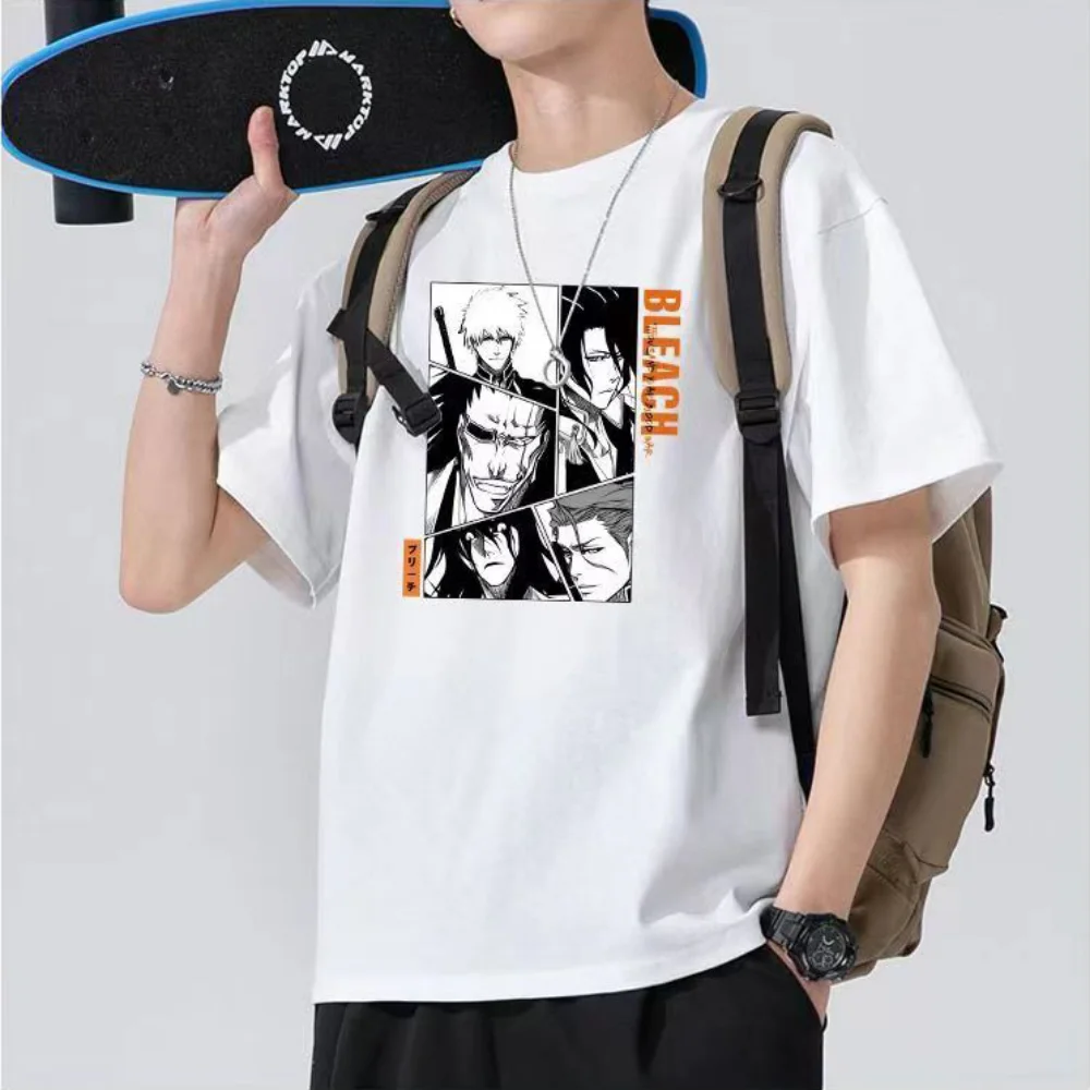 Bleach  Anime T-shirts Manga Graphic Original Oversized Men Cotton Short Sleeve Tee Women Top Summer streetwear Couple Clothing