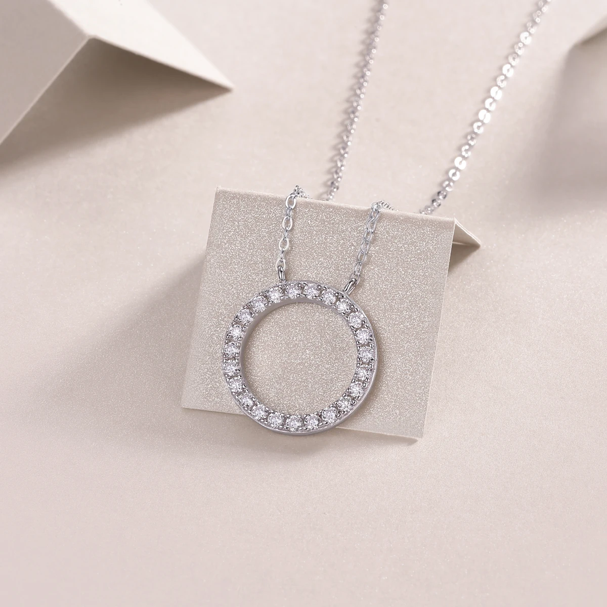 1.2CT D Color Double Circle Moissanite Necklace Pendant For Women GRA Certified S925 Silver Neck Chain Luxury Jewelry Gift