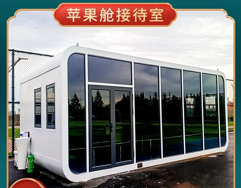Home Outdoor Mobile Apple Cabin Reception Lounge, Scenic Camping Residence Homestay