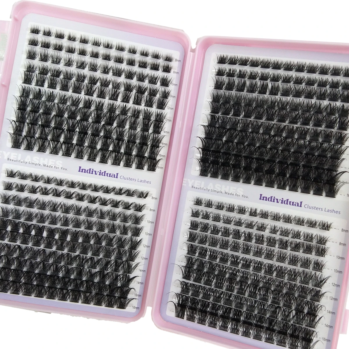 640 Individual Lashes Cluster D Curl Mix, Reusable