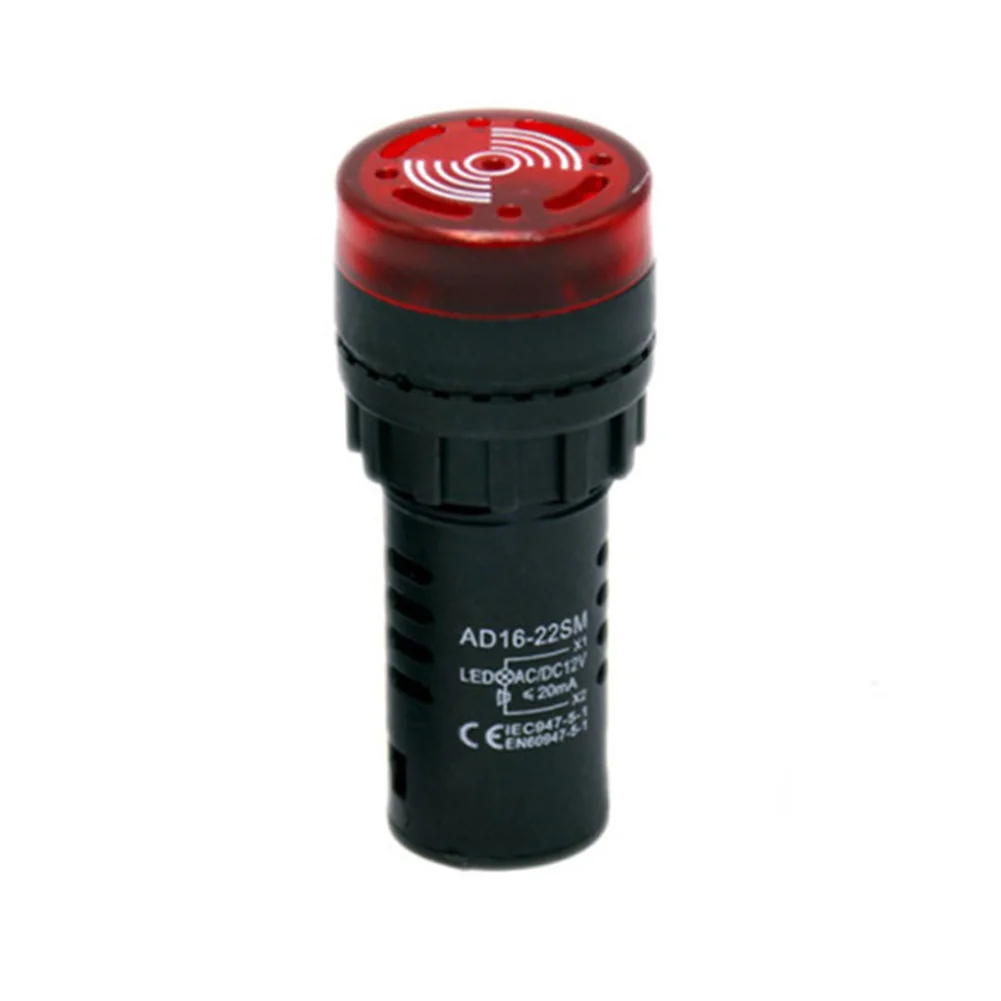 AD16-22SM Strobe Buzzer Alarm Indicator Light Sound Light Alarm AC/DC12V 24V 220V Flash Buzzer Red 22MM Signal Light
