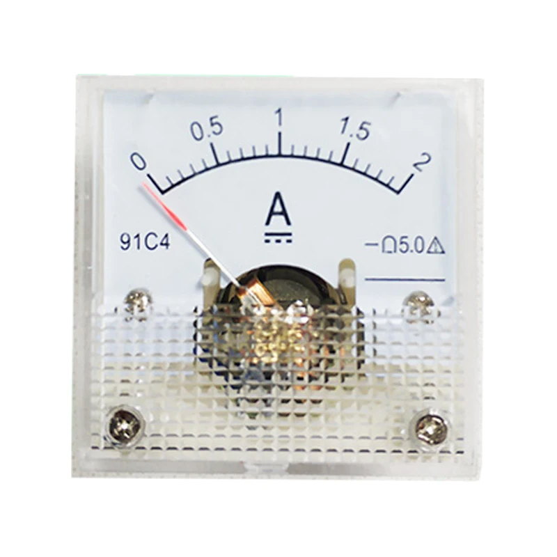 91C4 Ammeter DC Analog 1A 2A 3A 5A 10A 20A 30A 50A 100A 200A 300A 500A Panel Mechanical Pointer Type Amper Meter Current Meter