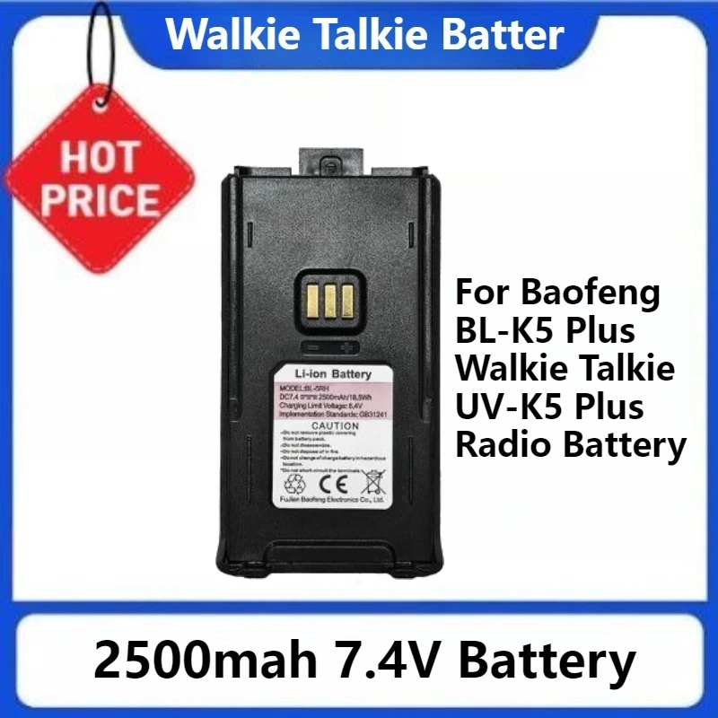 

Baofeng Original 5RH PRO Battery 2500mAh BL-5RH Type-C Charge Battery For Walkie Talkie Two Way Radio Rechargeable Use DC7.4V