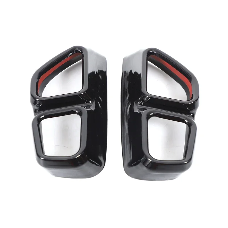 2 قطعة الفولاذ المقاوم للصدأ الأسود لسيارات BMW 5 6 سلسلة GT G30 G32 G38 2018-2023 سيارة الذيل الحلق العادم الخمار غطاء الأنابيب الملحقات