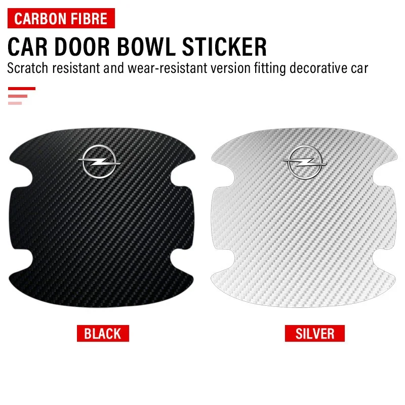 جديد 4 قطعة باب السيارة ملصق ألياف الكربون الخدوش غطاء مقاوم لأوبل أسترا j إنسيجنيا أسترا g كورسا زافيرا b فيفارو ميريفا #3