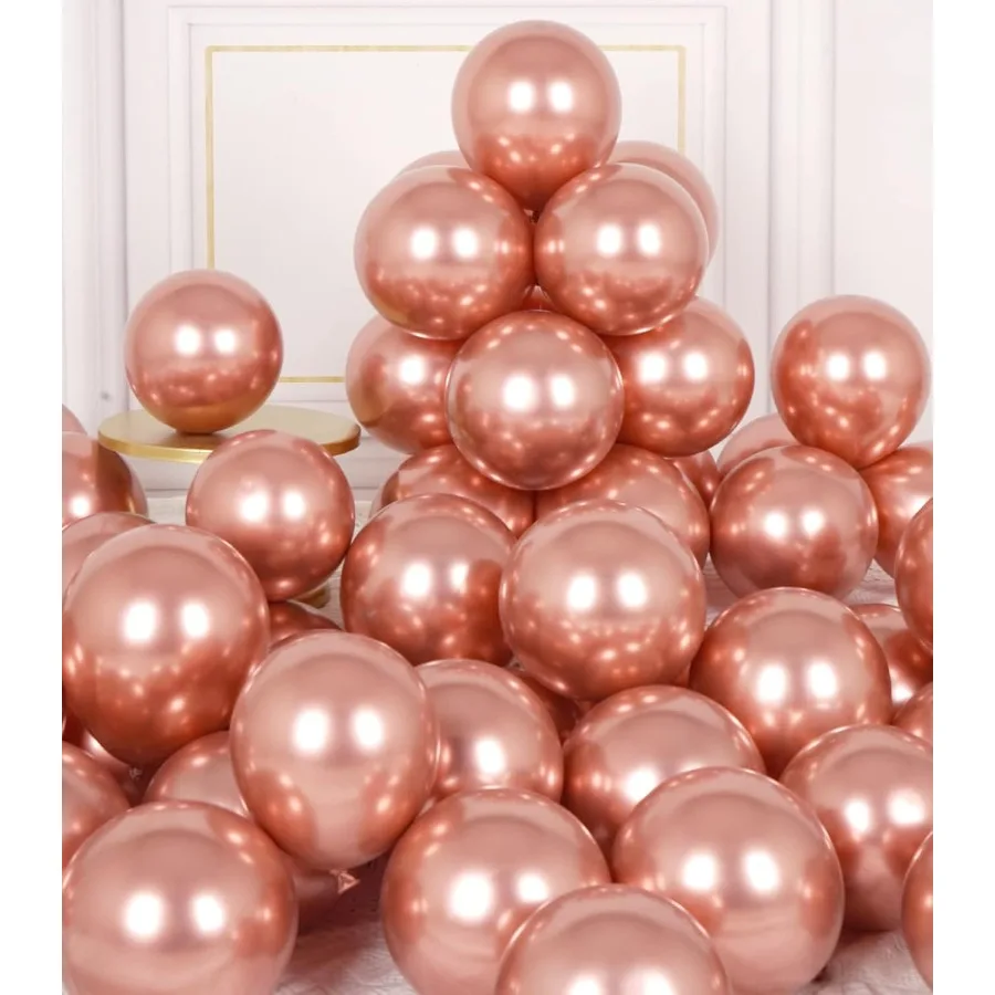Ballons métalliques en or Rose 5 pouces 50 pièces ballons en Latex or Rose Chrome hélium brillant épaissir ballon décoration de fête parfaite