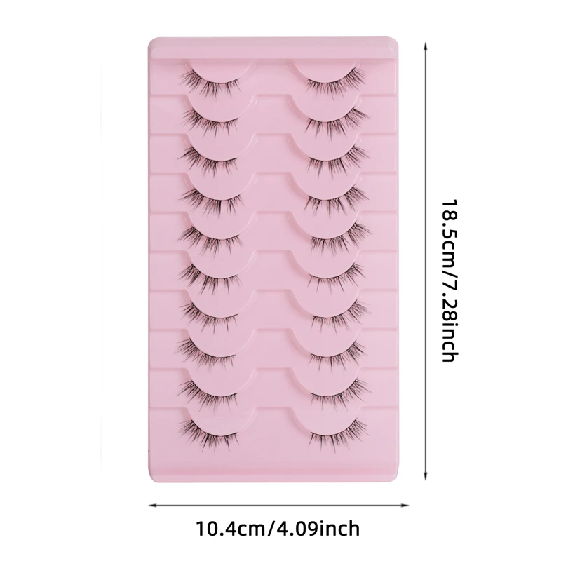 Conjunto de 5 peças de meninas fofas com efeito de camada dupla 3D de cabelos pretos com cílios com efeito delineador natural e grosso