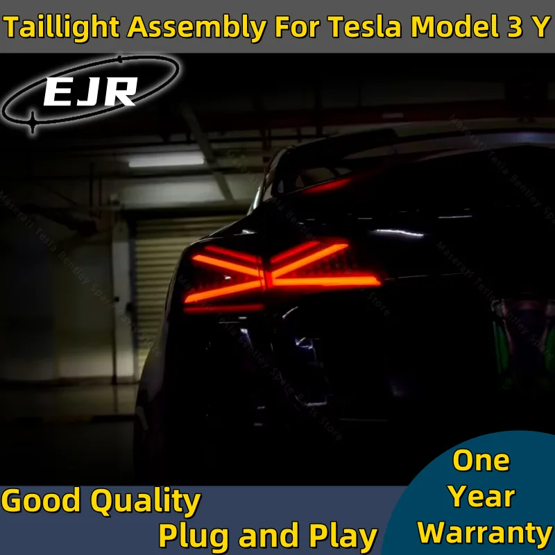 Taillight Assembly for Tesla Model 3 Y Modified Shadow Wing Scanning Streamer Tail Rear Light Assembly LED