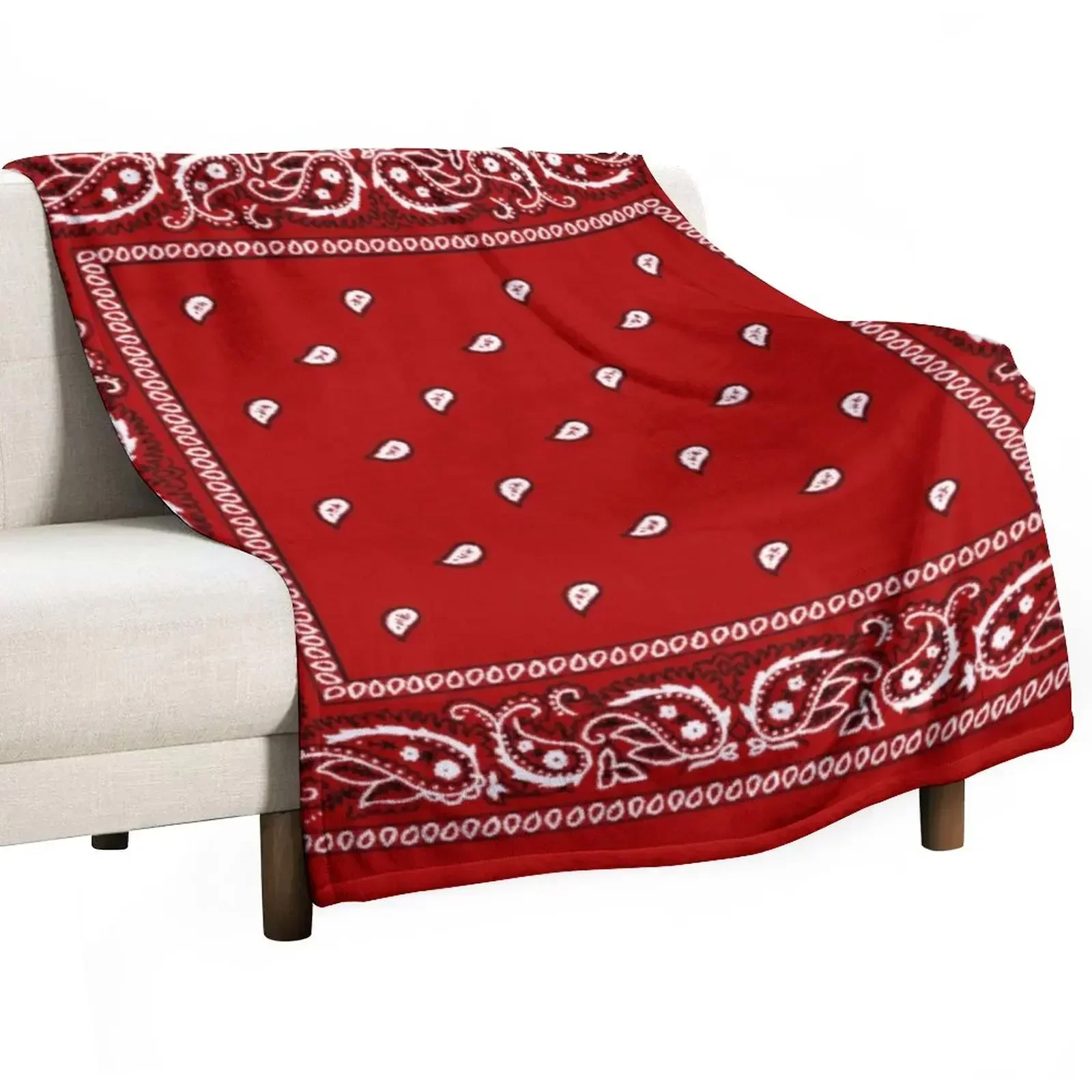 

Bandanna Red Throw Blanket Fashion Sofas Sleeping Bag Soft Plush Plaid Soft Big Blankets