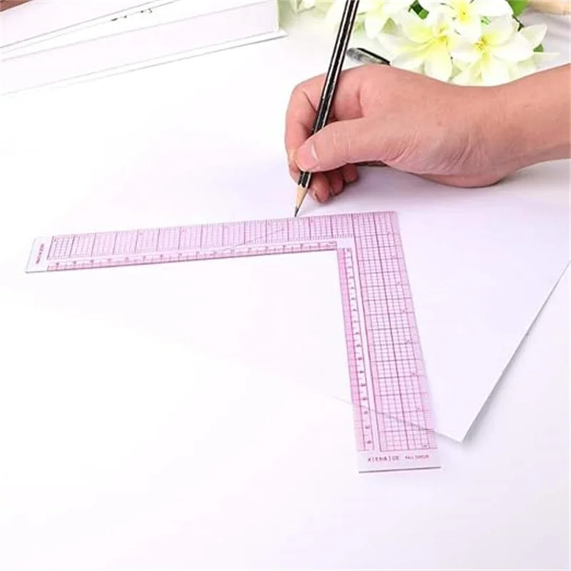 Garment Cutting Plastic Quilting Ruler For Sewing Accessories Patchwork Tools Tailor Craft Scale Rule Drawing Supplies L Shape