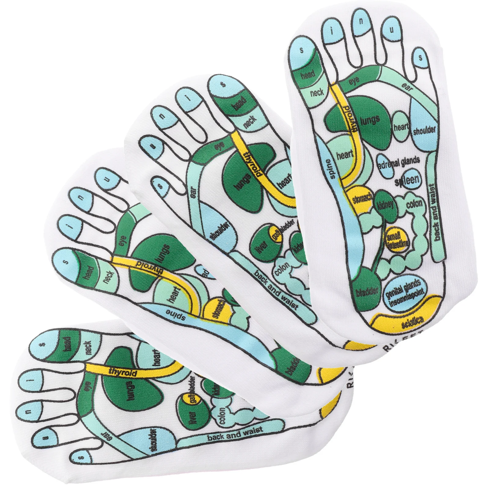 

2 пары носков для акупрессуры, портативные носки для массажа ног для пар, подробные диаграммы для точного массажа, рефлексологические инструменты