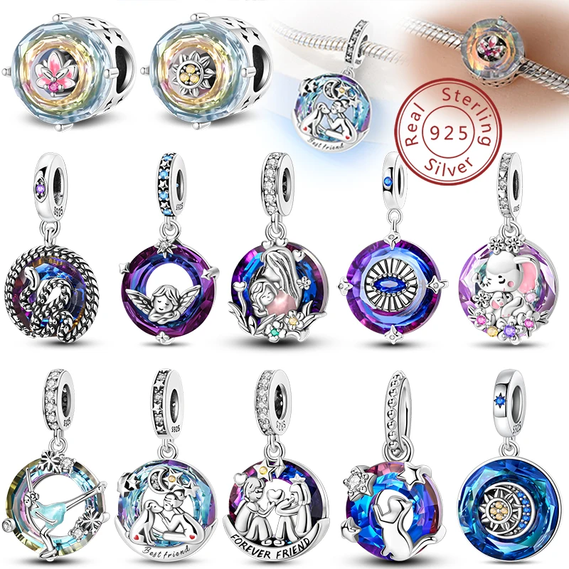 100 % 925 Sterling Silber Engel Mutter Freundschaft Ballett Bunte Charms Perlen Anhänger Fit 3mm Armbänder DIY Herstellung Edlen schmuck