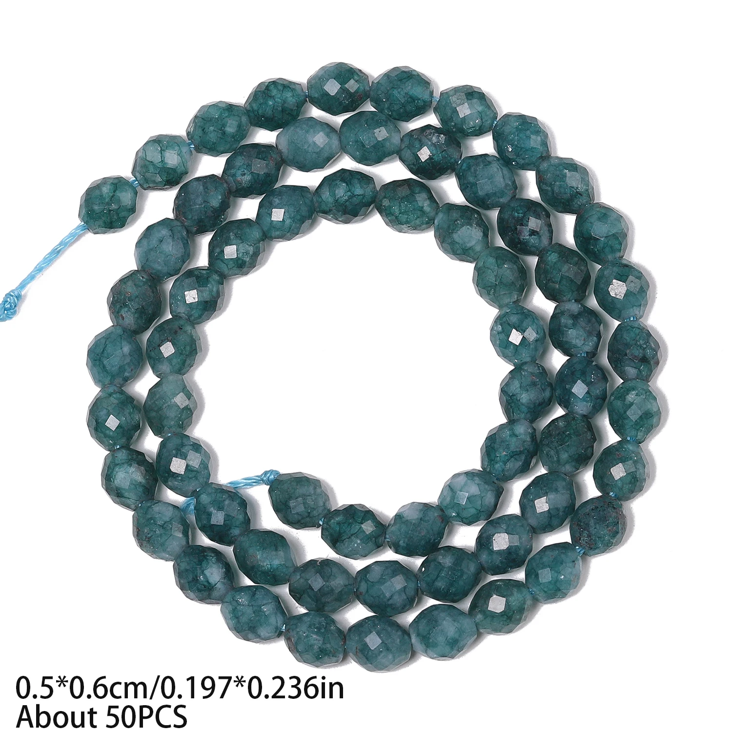 5x6mm dunkelgrüne Jadesteinperlen facettierte ovale Formperlen für Schmuckherstellung Diy Tropfen Armband Halskette Zubehör – Detail 5
