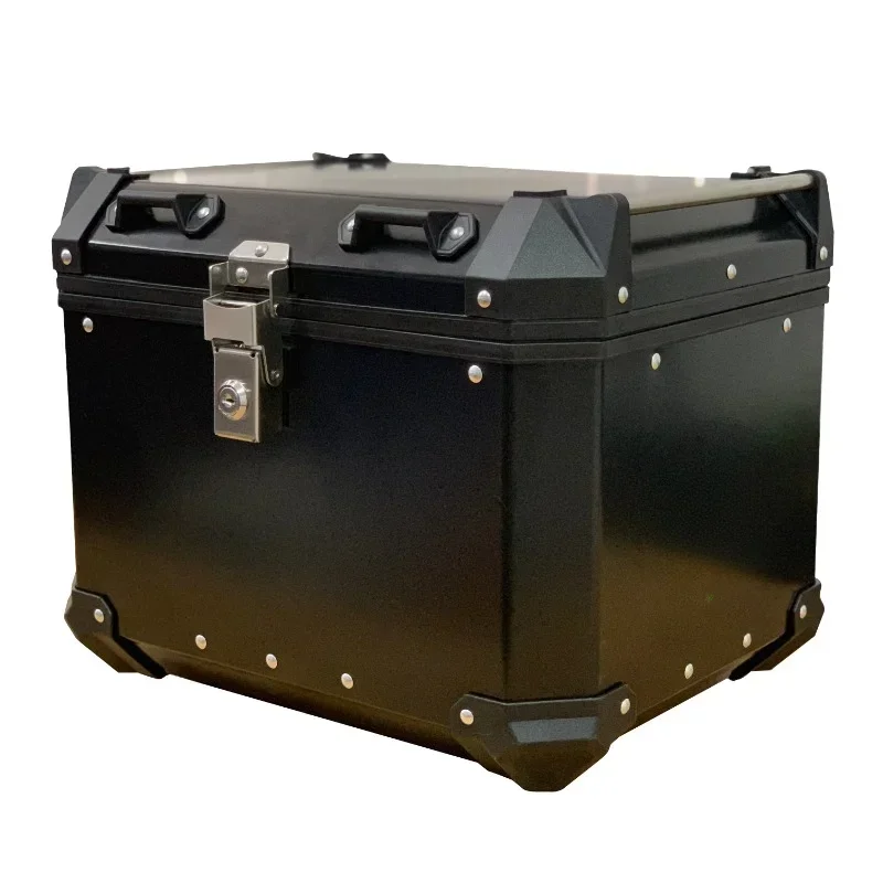 Motorcycle Top Box, 40L Aluminum Storage Box for Motorbike, Black Durable Motorbike Trunk