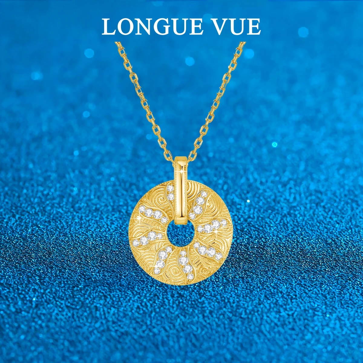 

925 Silver Circle Pendant Necklace for Women Delicate Moissanite Solitaire Choker Bridal Wedding Temperament Lady Jewelry