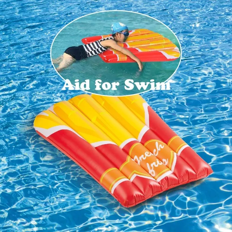 Gran oferta personalizada de fábrica, publicidad, patatas fritas inflables, piscina flotante, juguetes de natación o playa para niños de verano