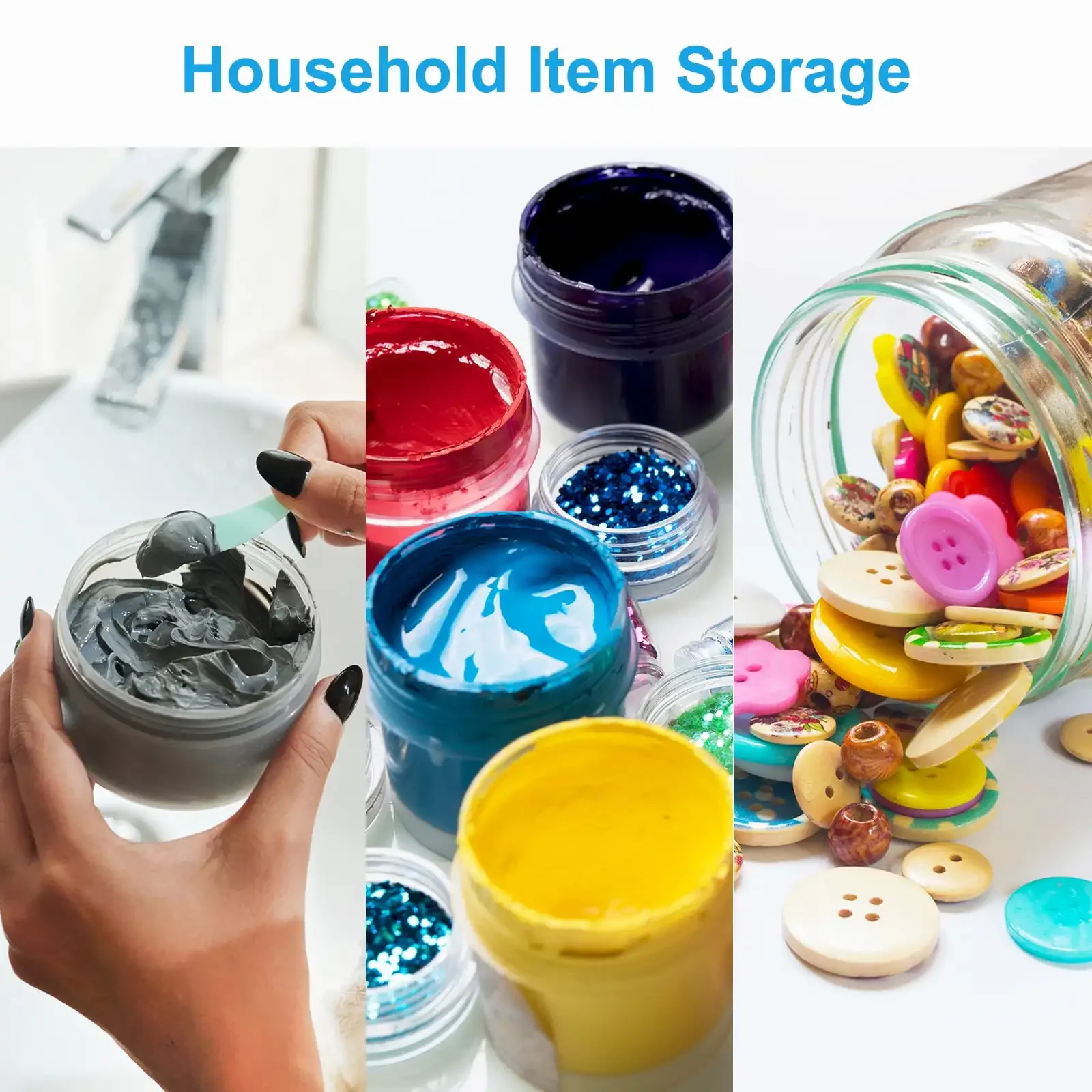 Pots de crème en plastique avec fuite, 2 ml, 3 ml, 5 ml, 10 ml, 15 ml, 20ml, échantillon de beauté, bouteille de voyage à large bouche pour crème de toilette, 10 pièces