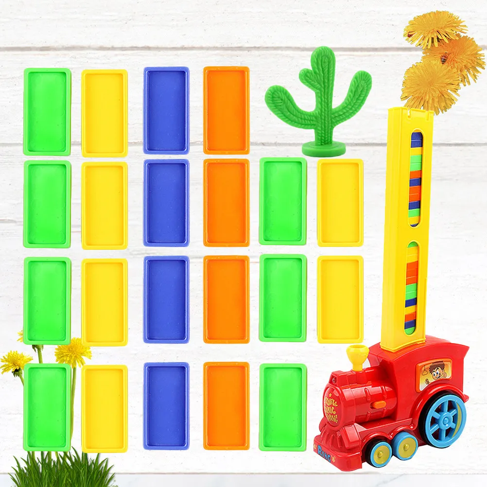 Set di 120 Domino Elettrici in Legno per Bambini, Gioco Educativo di Equilibrio, Blocchi Domino Didattici