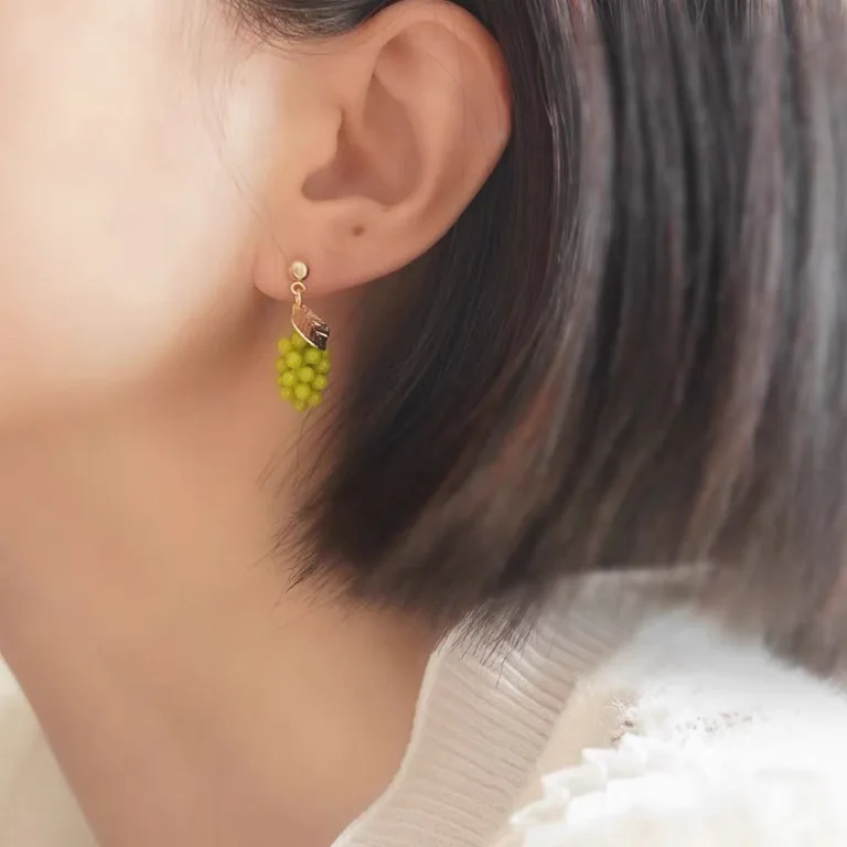 New Korea Style Cute Green Grape Earrings Ear Clips Summer Fahion Fresh Fruit Small Grapes Earrings for Women Jewelry Gift