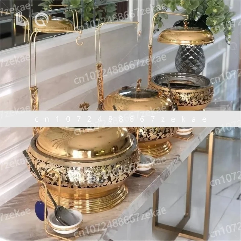

Горячий горшок, необычный обогреватель для шведского стола, принадлежности для ресторана отеля, золото, нержавеющая сталь