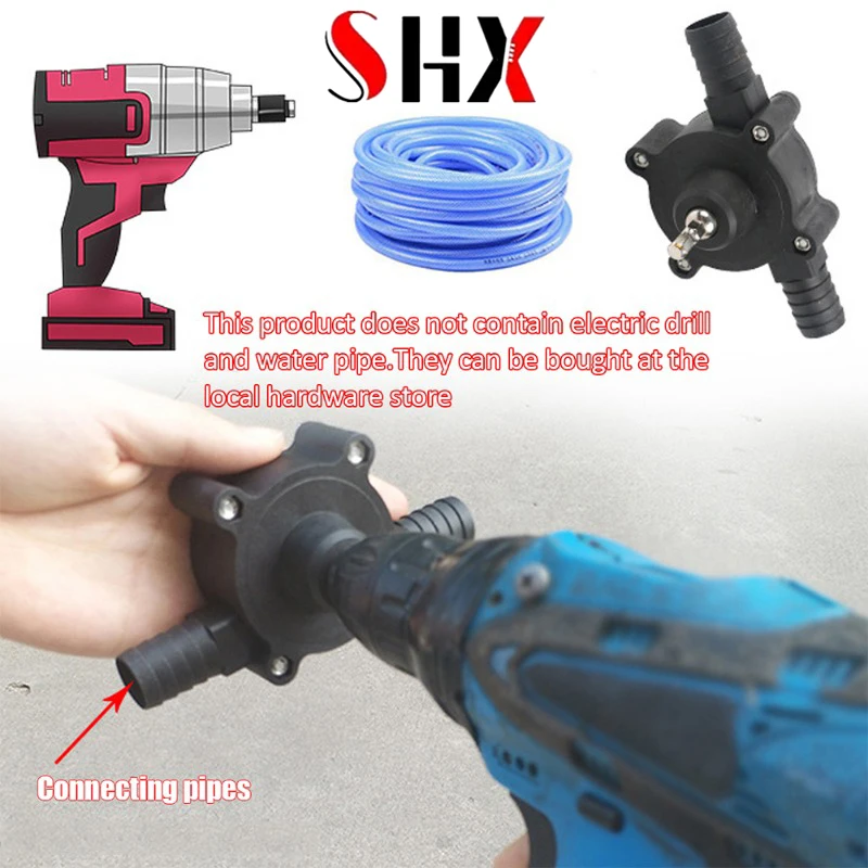 Oil Fluid Water Pump Portable Electric Drill Pump Self Priming Transfer Pumps Portable Round Shank Heavy Duty Self Priming Hand