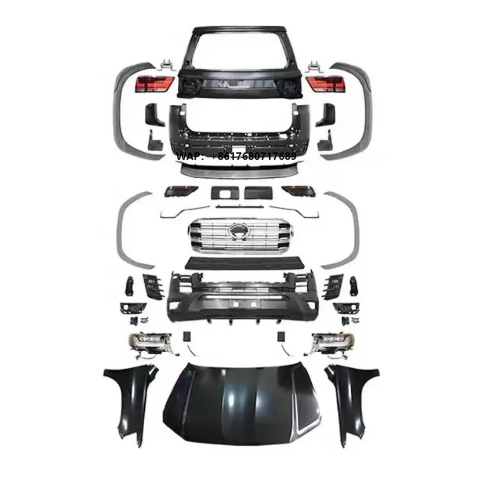Quality body kit for land cruiser LC200 2016-2020 upgrade to LC300 2022 with LED lighting and front rearbumper