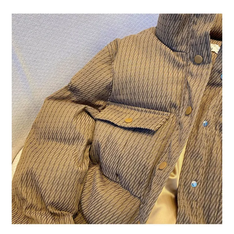 Chaqueta de algodón gruesa versión coreana, Chaqueta de algodón informal de alta gama, Chaqueta holgada pequeña, Chaqueta corta de algodón para invierno para mujer