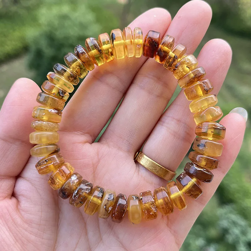 Yoowei 100% Echtes Bernstein-Armband für Unisex, Echte Schwarze Perlen, Unregelmäßiger Natürlicher Pflanzlicher Medizinischer Heilschmuck, Geschenk, Großhandel – Detail 14