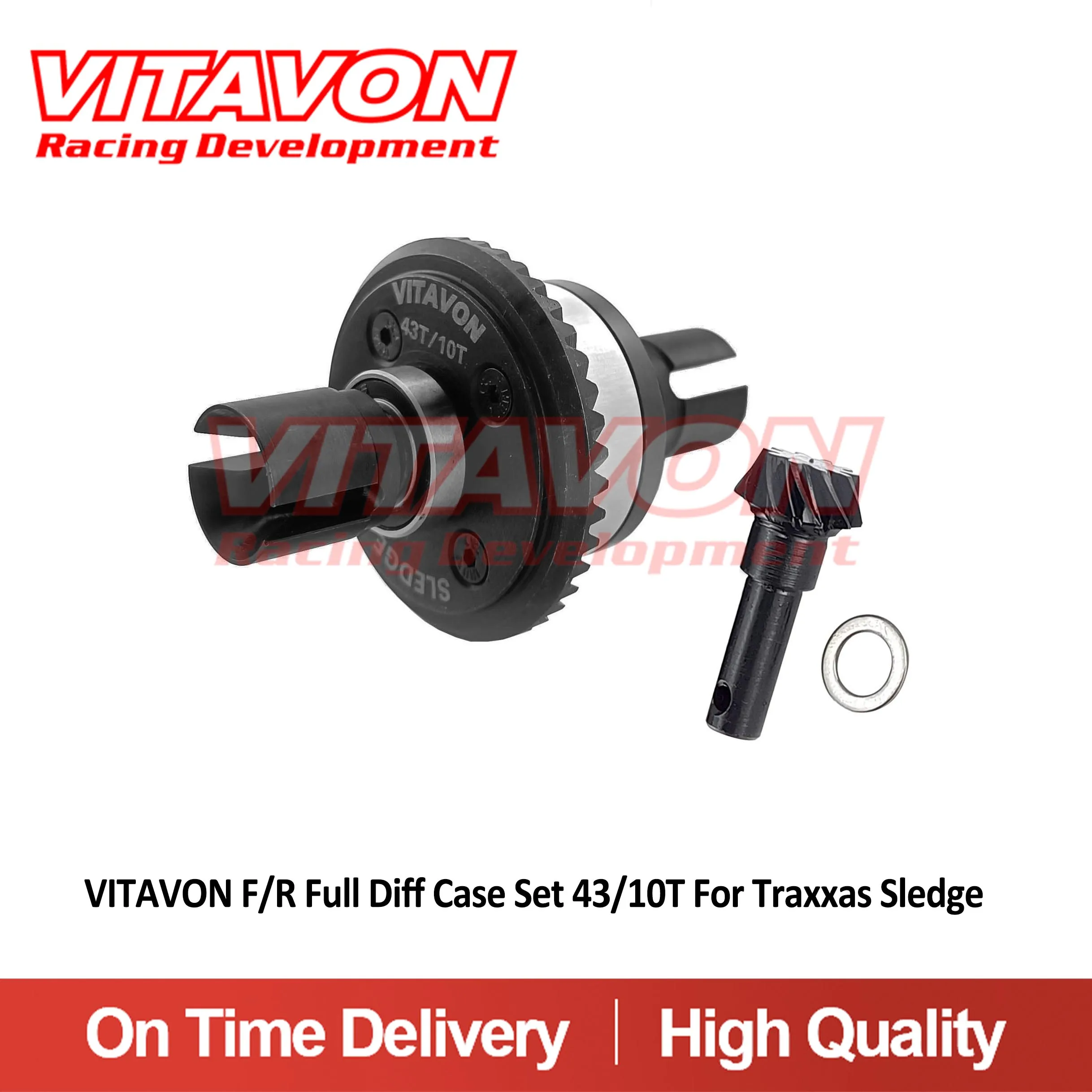 VITAVON F or R Full Diff Case Set 43/10T For Traxxas Sledge