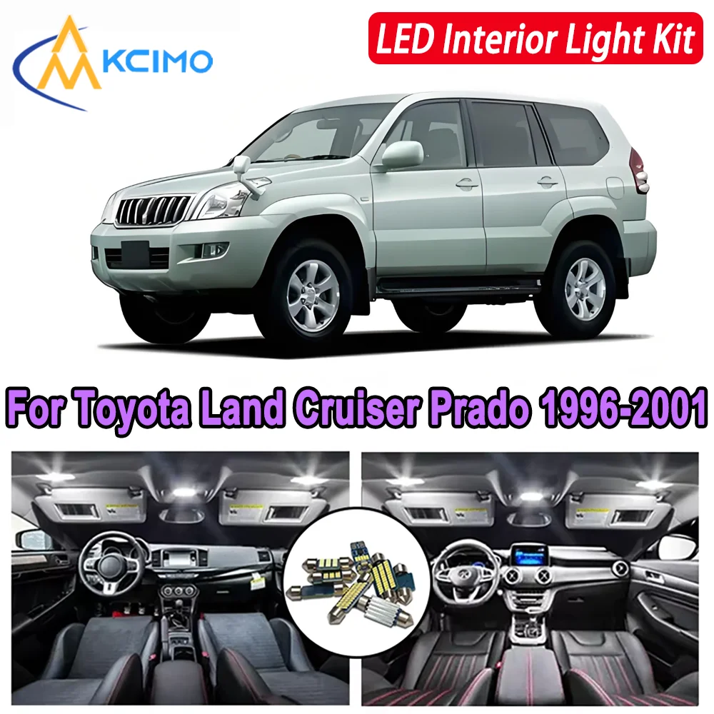 

Kcimo LED For Toyota Land Cruiser Prado 90 1996-2001 Premium Bright LED Interior Dome Map Trunk Light Kit Car Led Lamps Canbus