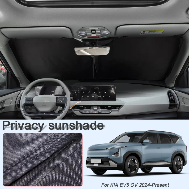 

Автомобильный солнцезащитный козырек на черное окно для KIA EV5 OV 2024-настоящее время, автоматическая защита от УФ-лучей, теплоизоляция, защитная крышка, аксессуар для интерьера