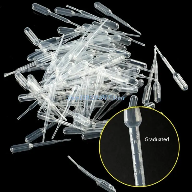 R6FF 100 Pcs/Set Plastic Transfer Pipettes Disposable Pipettes Lab Pipette for Science Experiments Essential Oil Blending
