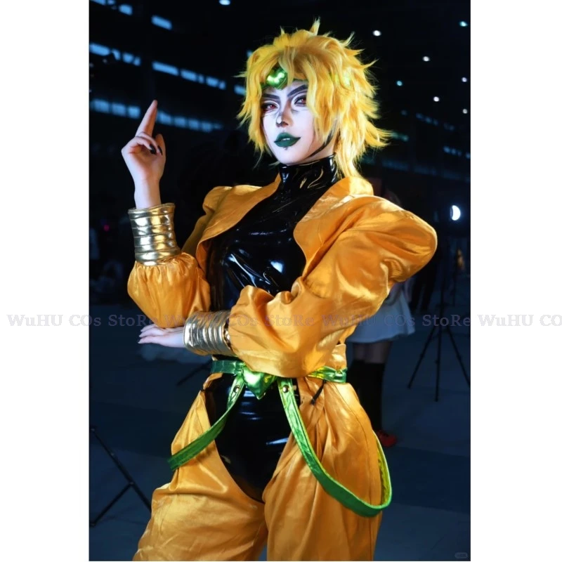 Jo Dio Brando Cosplay Costumes Dio Anime Bizarre Cosplay Yellow Suit Wigs Men Halloween Party Adventure Carnaval Fancy Suit