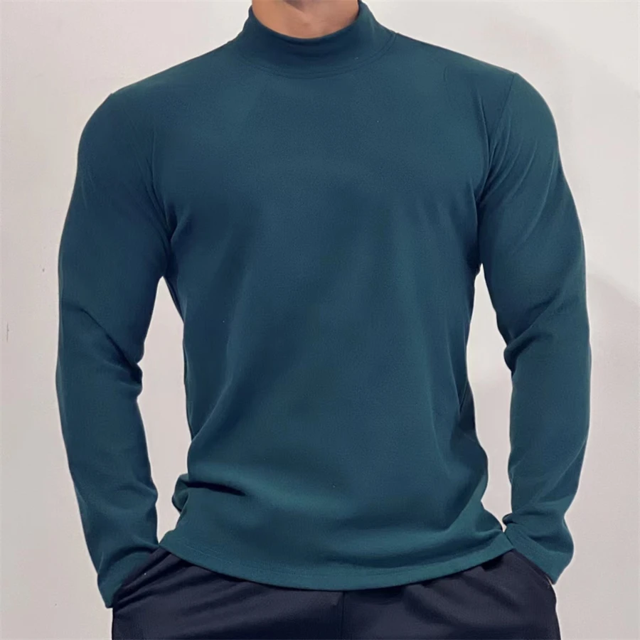 Men Sweatshirts Fashion Stand Collar Pullovers Streetwear Loose Hoodies Male Spring Autumn Solid Soft Sweatshirt Tops