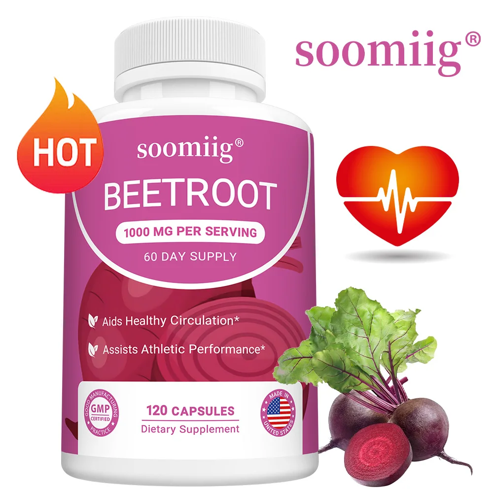 

Порошковые капсулы Beetroot — 1000 мг, способствует кровообращения, поддерживает артериальное давление, без ГМО, без глютена, веганский