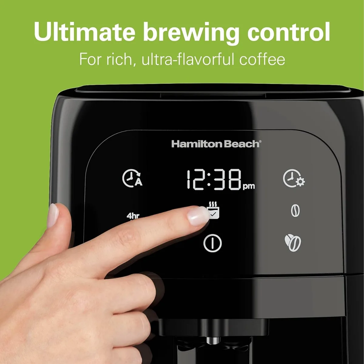 Hamilton Beach-One-Touch programável dispensação gotejamento cafeteira, 12-Cup interno Brew Pot, tanque de água removível, preto