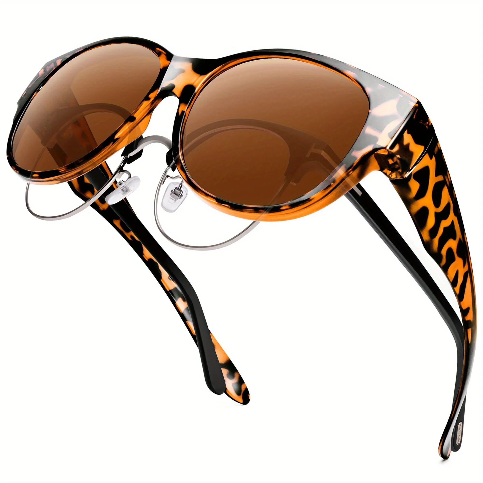 Polarized Fit Sunglasses Women Men Retro Tortoiseshell Sunglasses Set