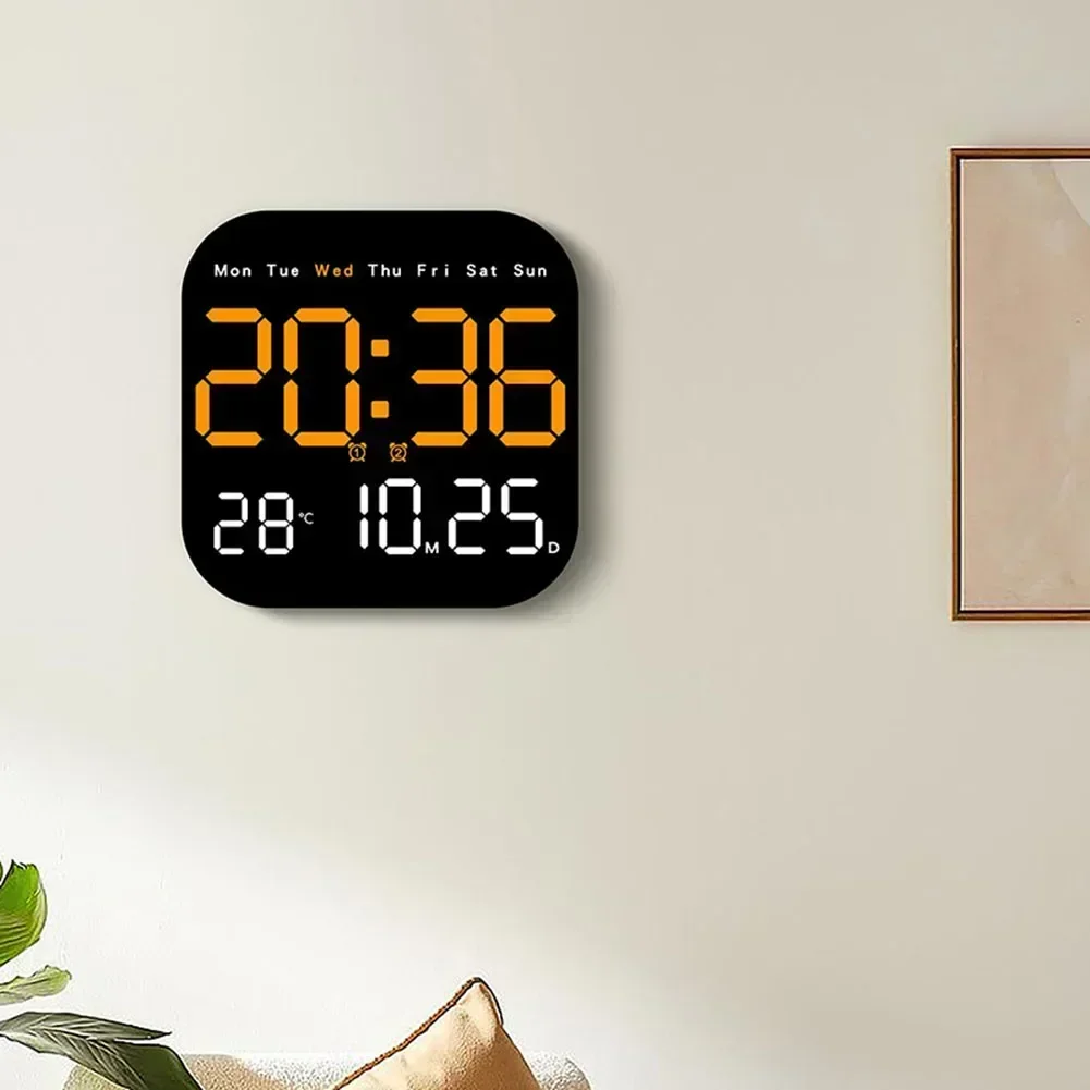 Digital Wall Clock LED Alarm Clock Large Display With Timing Function Remote Control Clock For Living Room Office Bedroom Decor