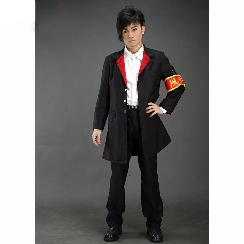 Anime Katekyo Hitman Reborn Hibari Kyoya Overcoat Cosplay Customize Size