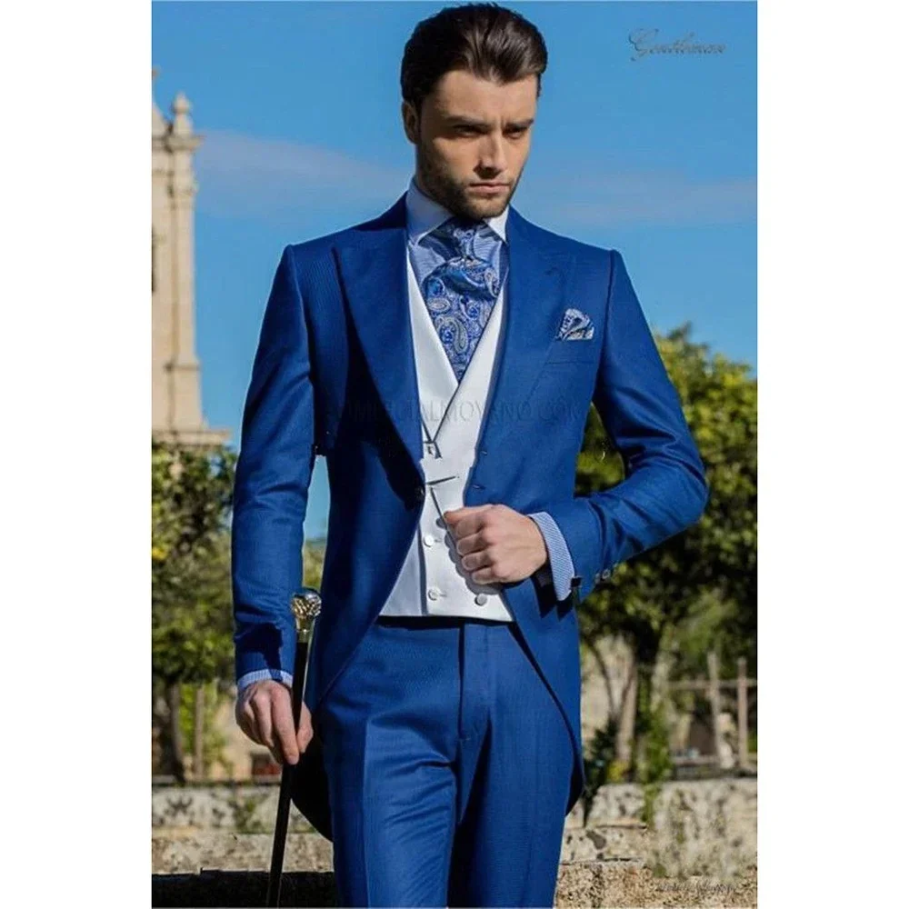 

Men Suit Slim Fit Formal Tuxedo For Wedding Groomsmen Blazer 3 Pieces Suits Jacket Vest Pants Business Costume Homme