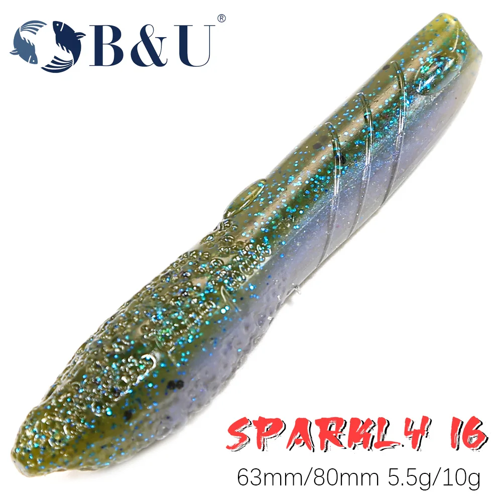 

B&U 63mm/80mm Sinking Soft Lure Artificial Fishing Lures Sea Worms Earthworm Fishing Tackle Soft Lures