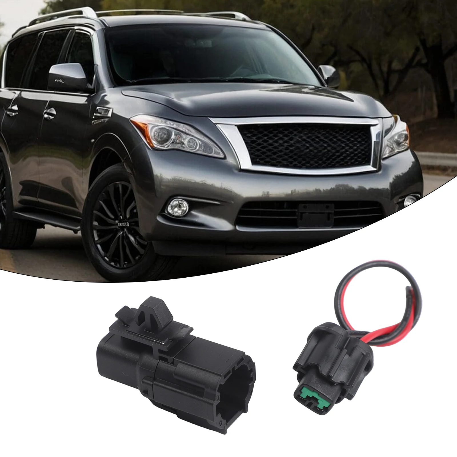 Black Ambient Air Temperature Sensor Kit 27722-15U00 With Wire For Nissan Versa Maxima Quest Q50 Replacement